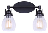 VANITY LIGHT 2LT SEED BLK 100W